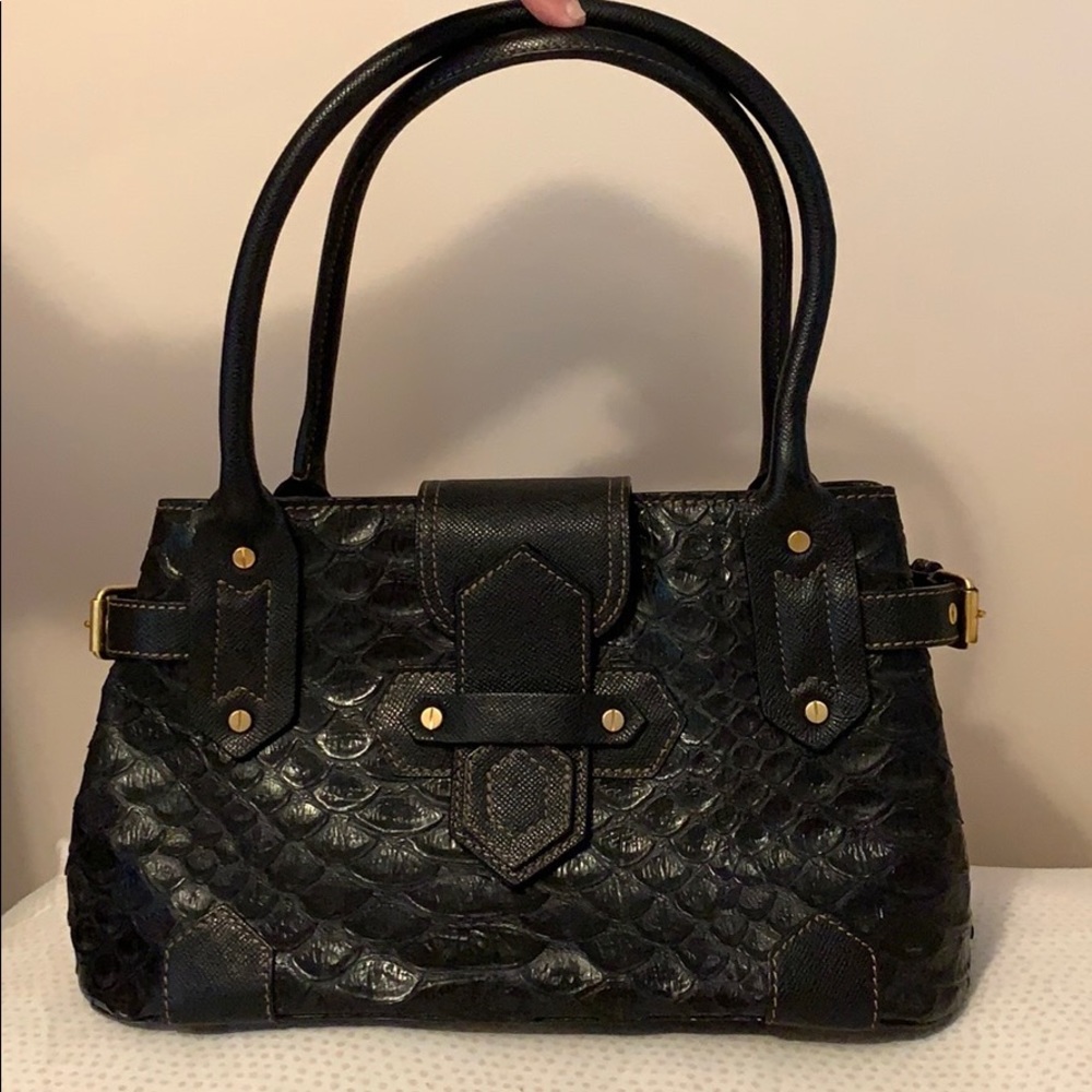 Eric Javits Black Leather Handbag